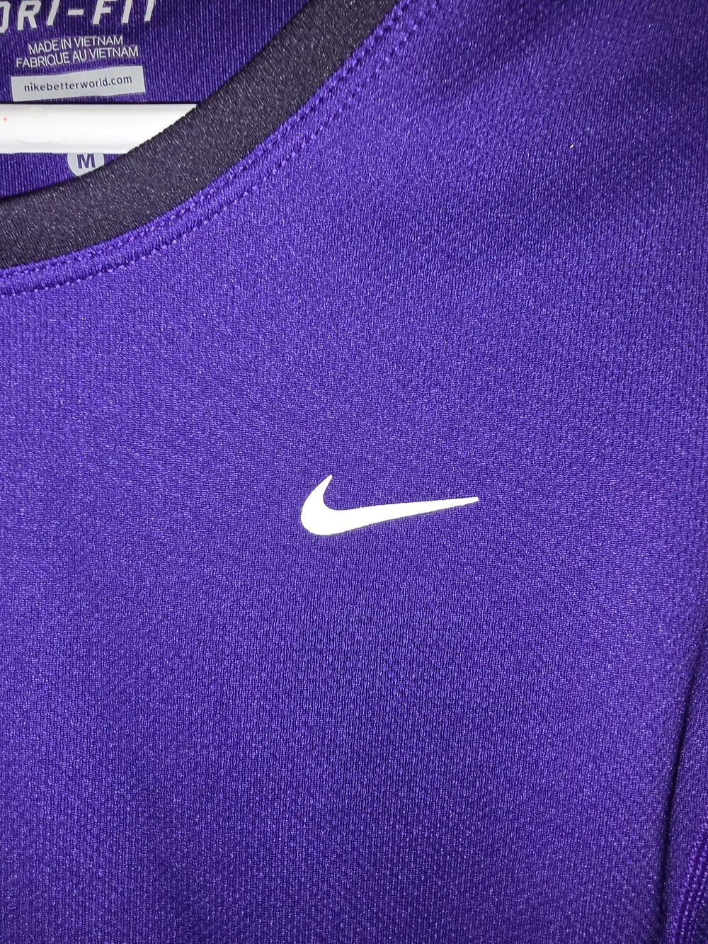 Nike Dri-FIT Long Sleeve Crew Top - Purple with Black Trim